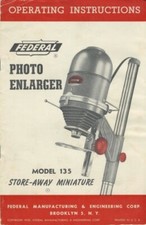 Federal Photo Enlarger Model 135 Instruction Manual
