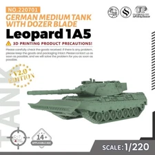 1/220 Military Model Kit German Leopard 1A5 Medium Tank With Dozer Blade