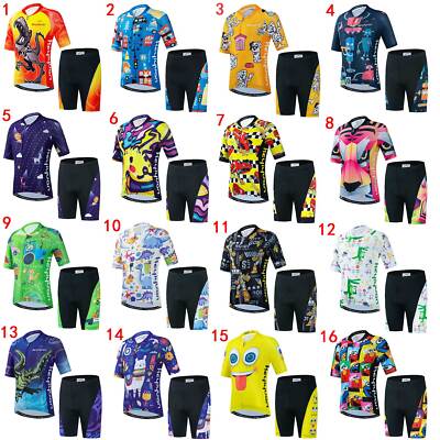 Boys Cycling Clothing Short Sleeve Kids Cycling Jersey and Shorts Set  S-XXXL UK