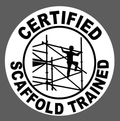 Certified Scaffold Trained Hard Hat Decal Hardhat Sticker Helmet Label 2.5''