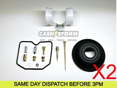 2 X Kawasaki EN 500 1990-1993 Carb Carburettor Repair Kit + Diaphragm + Float