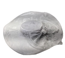 Josette Women Kentucky Derby Church Dress Organza Hat Wide Brim Flat Hat White