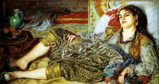 Odalisque an Algerian Woman 1870 Painting by Auguste Renoir Repro FREE S/H