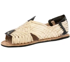 Mens Tan Mexican Huarache Authentic Leather Sandals Handmade Slip On