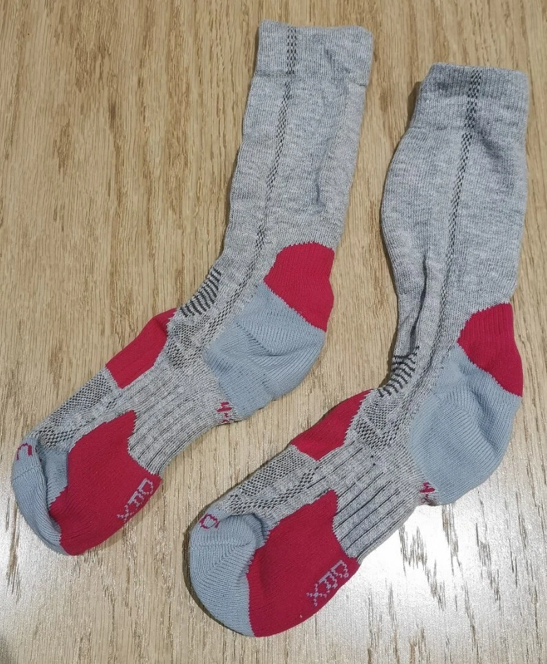 Ladies Size 4 5 6 7 Walking Boot Socks Pink Grey New thick