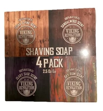 Viking Revolution Shaving Soap for Men 4 Pack - NEW SEALED