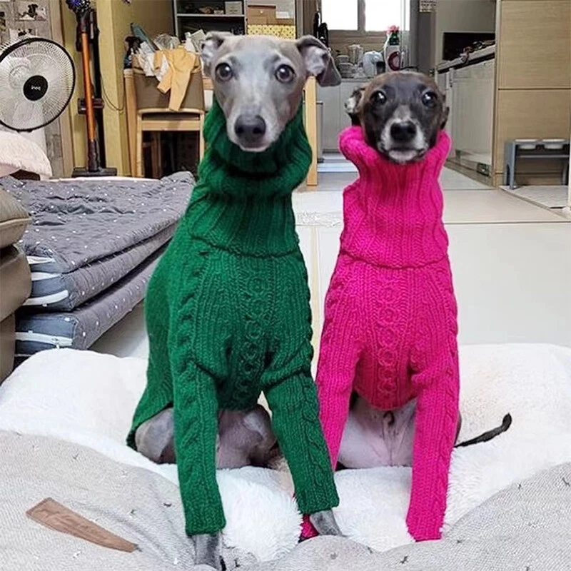 Winter Dog Knitted Sweater Italian Greyhound Whippet Turtleneck Warm Coat Dog - Bild 3 von 4