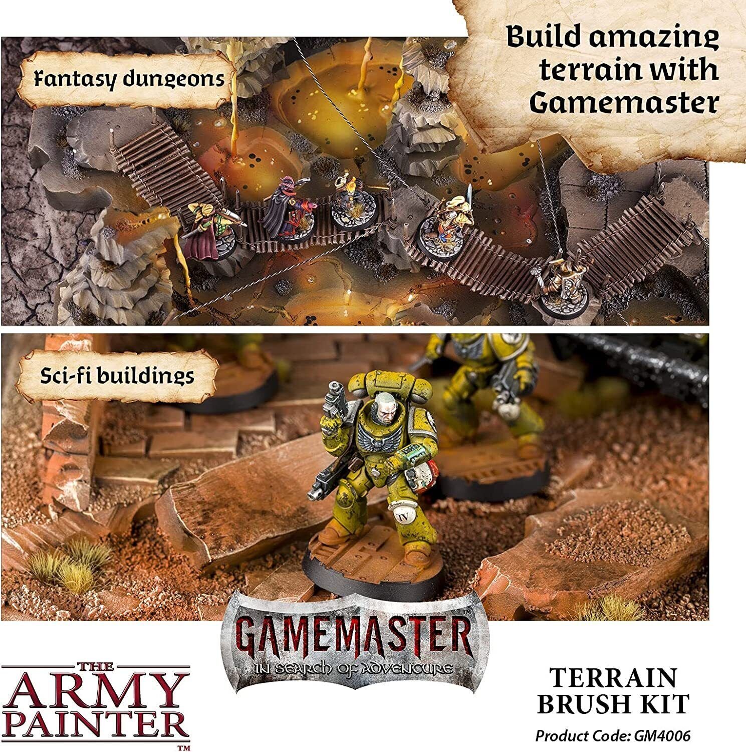 The Army Painter Gamemaster: Terrain Brush Kit - 4 Brushes - Models Miniatures