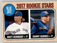 2017 Heritage Rookie Stars Danny Barnes RC Insert Matt Dermody Blue Jays #393