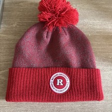 Rutgers University Adidas Scarlet Knights Beanie Logo Cuffed Pom Knit Cap