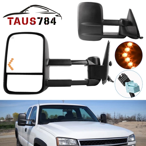 Power Heated Tow Mirrors For 2003 2004 2005 2006 Chevy Silverado 1500 2500 Arrow