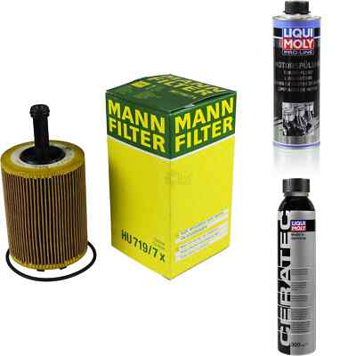 MANN-FILTER ÖLFILTER HU 719/7 x + LIQUI MOLY Cera Tec 3721 + Motorspülung 2427