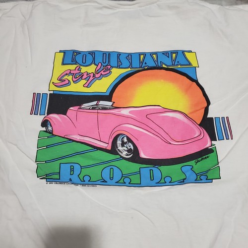 1992 Denham Springs Labor Day Car Show Shirt Adult 2XL Vintage Hot Rod Shirt - Picture 4 of 4
