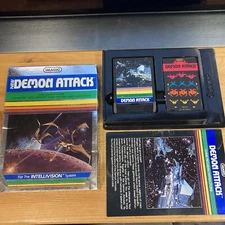 Vintage Intellivision Imagic 1982 Demon Attack w/OG Box, Manual-Overlays TESTED!