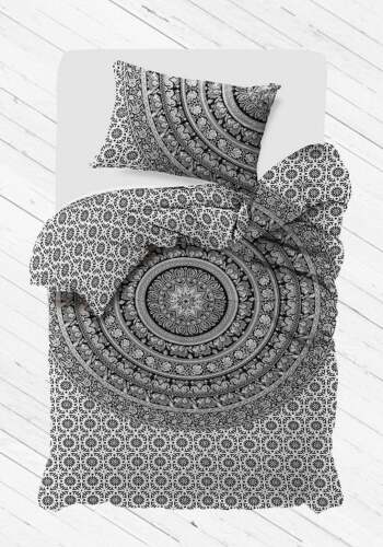 Schwarzer Elefant Mandala Quilt Bettbezug Decke Queen Size Doona Cover Set... - Bild 1 von 4
