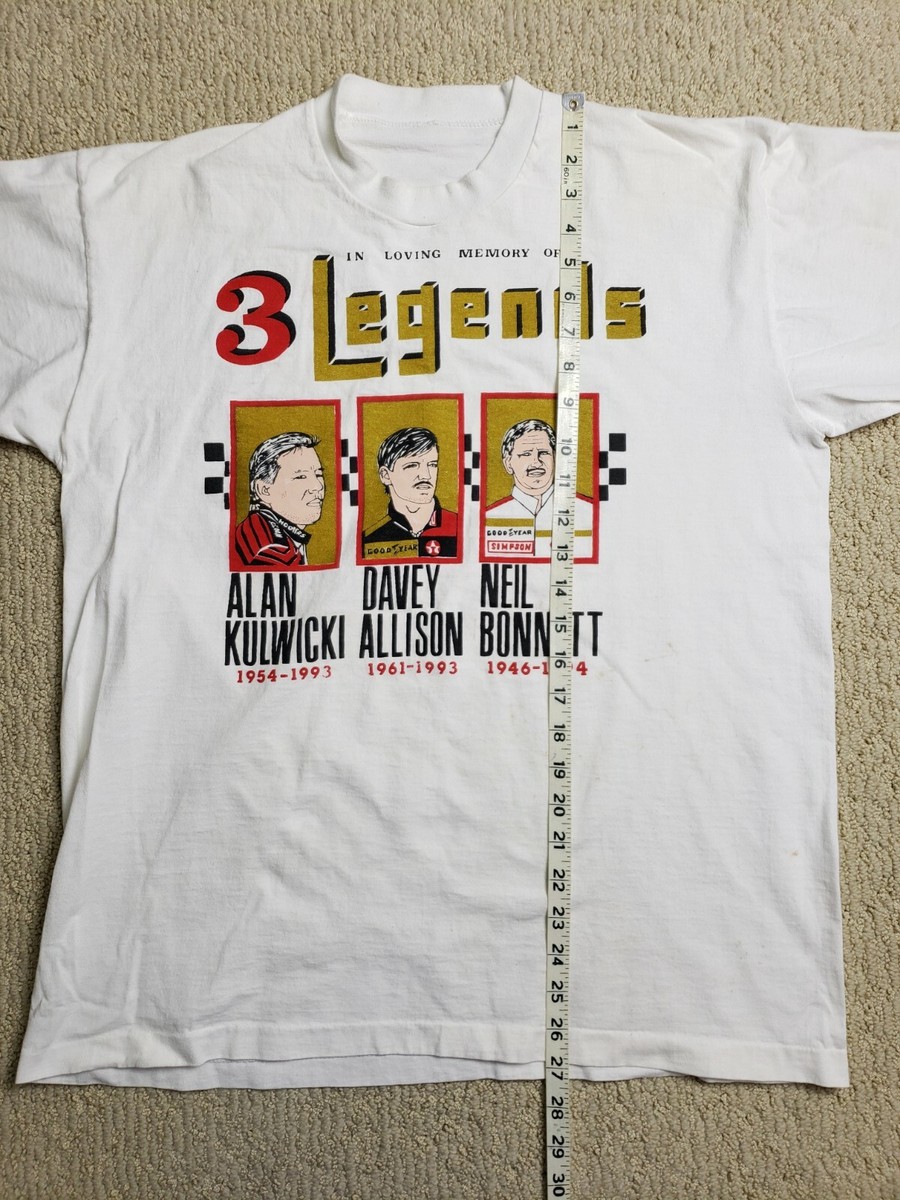 Vtg Nascar 3 Legends In Loving Memory Alan Kulwicki Davey