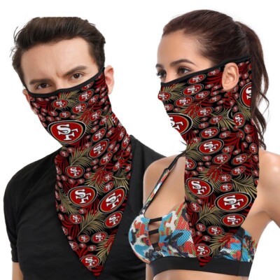 2pcs San Francisco 49ers Dustproof Ear Loop Headband Bandana Travel Print Scarf