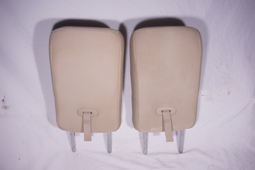 13 - 16 Nissan Pathfinder Rear 3rd Row L+R Headrest Head Rest Pair Tan Cloth - Picture 3 of 7