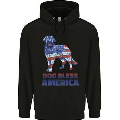Dog Bless America USA Herren 80 % Baumwolle Hoodie
