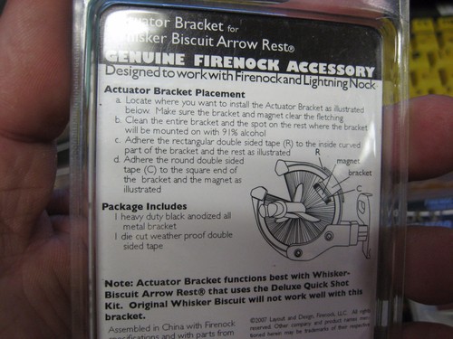 FireNock Actuator Bracket For Whisker Biscuit Arrow Rest 0191 - Afbeelding 2 van 2
