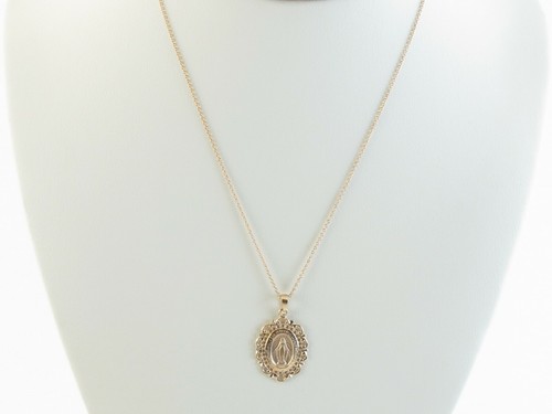 Collana in oro rosa 14 kt Vergine Maria 16" 18" 20" - Foto 3 di 9