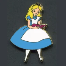 Alice in Wonderland Reading Book - Down the Rabbit Hole Anniversary Disney Pin