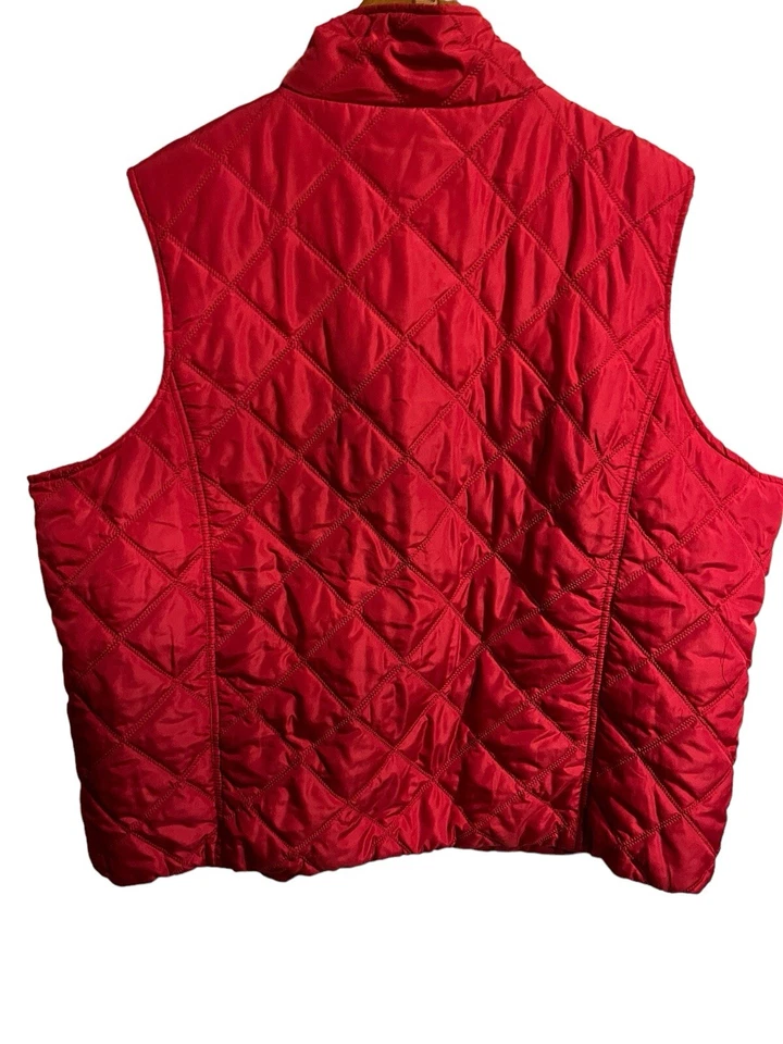 Jane Ashley красный пуховик жилет размер 3XL без рукавов молнии карманы теплый большого размера - Изображение 4 из 4