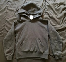 Jerzees Hooded Long Sleeve Pull Over Black Sz Small S Youth Active Wear