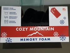NEW IN BOX Size XL 11-12 Women's Black Cozy Mountain Memory Foam Slippers