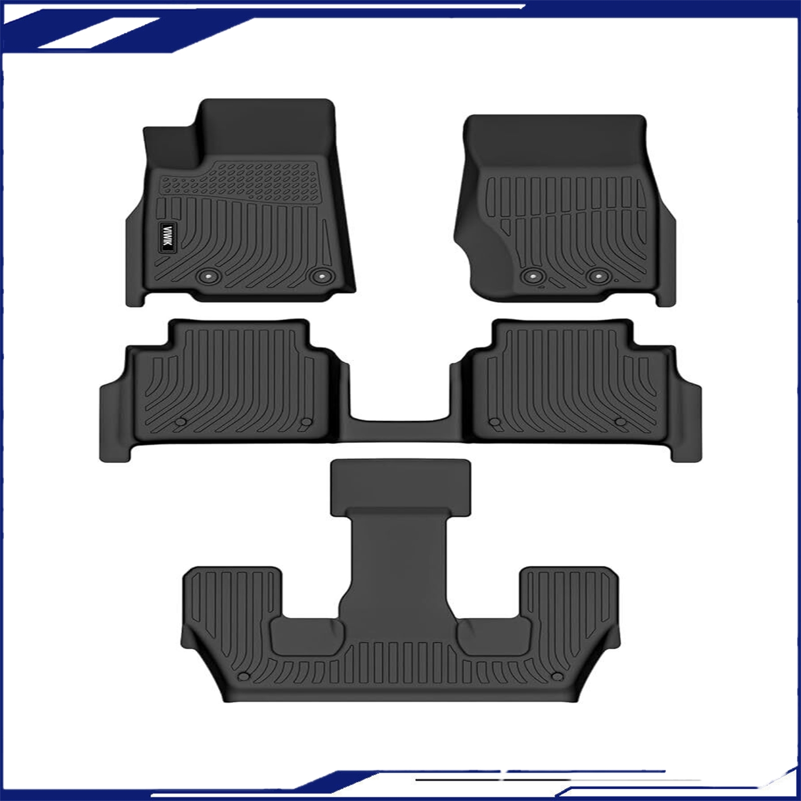2021-23 Jeep Grand Cherokee L 6-Seat All-Weather Rubber Floor Mats