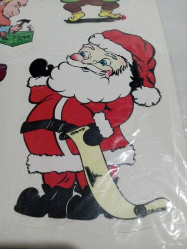 Christmas Window Clings 1986 Magicling Santa Elves Present Christmas Decor - Picture 2 of 7