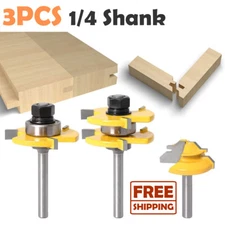 Tongue and Groove Router Bit Tool 1/4" Shank 45° Lock Miter Wood Milling Cutter
