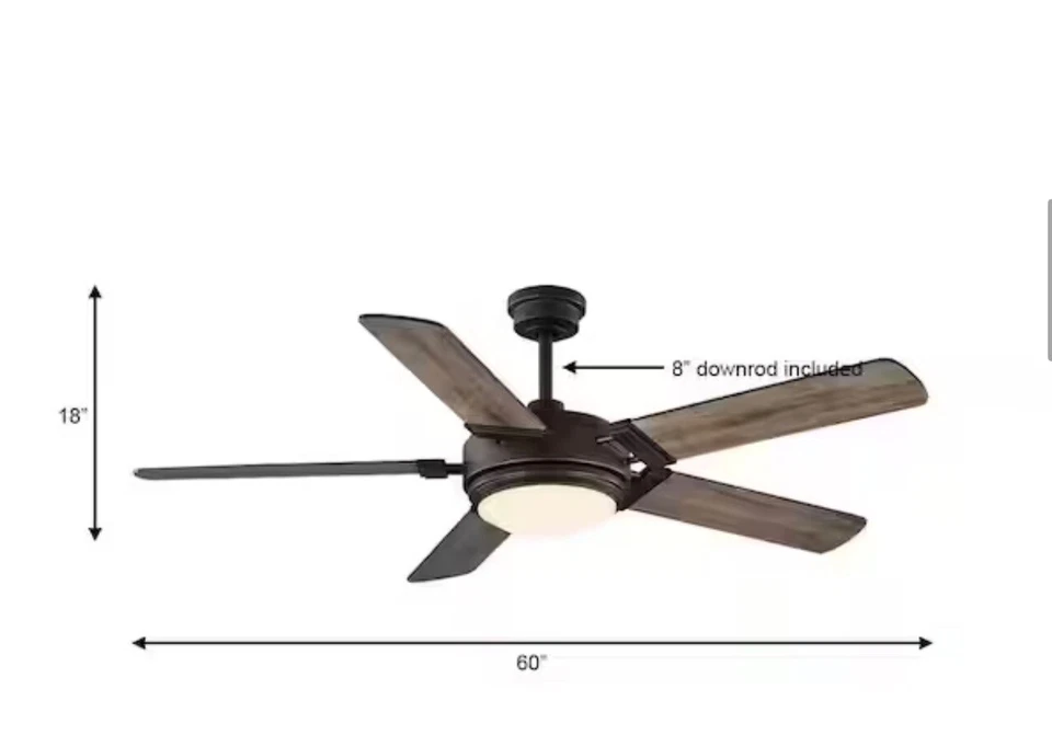 🔥Home Decorators Collection Ceiling Fan W/ Light Kit+Remote Integrated LED - Image 2 of 4