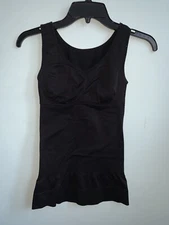 Black Scoop Neck Smoothing Tank Top Womens Size S