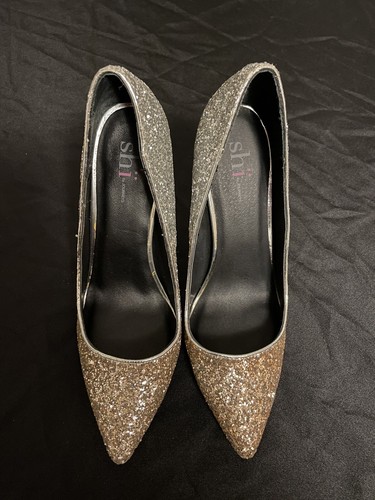 NIB Women’s 8 Silver Gold Glitter Sparkle High Heels Shoes Pumps
