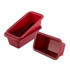 Silicone Mini Loaf Pan Set of 4, NonStick Easy Release Rectangle Si... Fast Ship