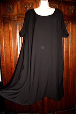 Sejour black dress open shoulder A-line shift 18/20 classic work evening holiday
