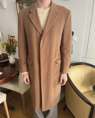Manteau Long Trench Coat Loden Camel Marron Chameau Laine Burberry - Photo 1/4