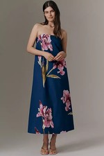 Anthropologie - Strapless Trapeze Midi Dress 4130970650014 - On Sale