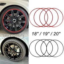 4PCS Aluminum 18" 19" 20" Car Wheel Hub Rim Trim Tire Ring Guard Strip Protector