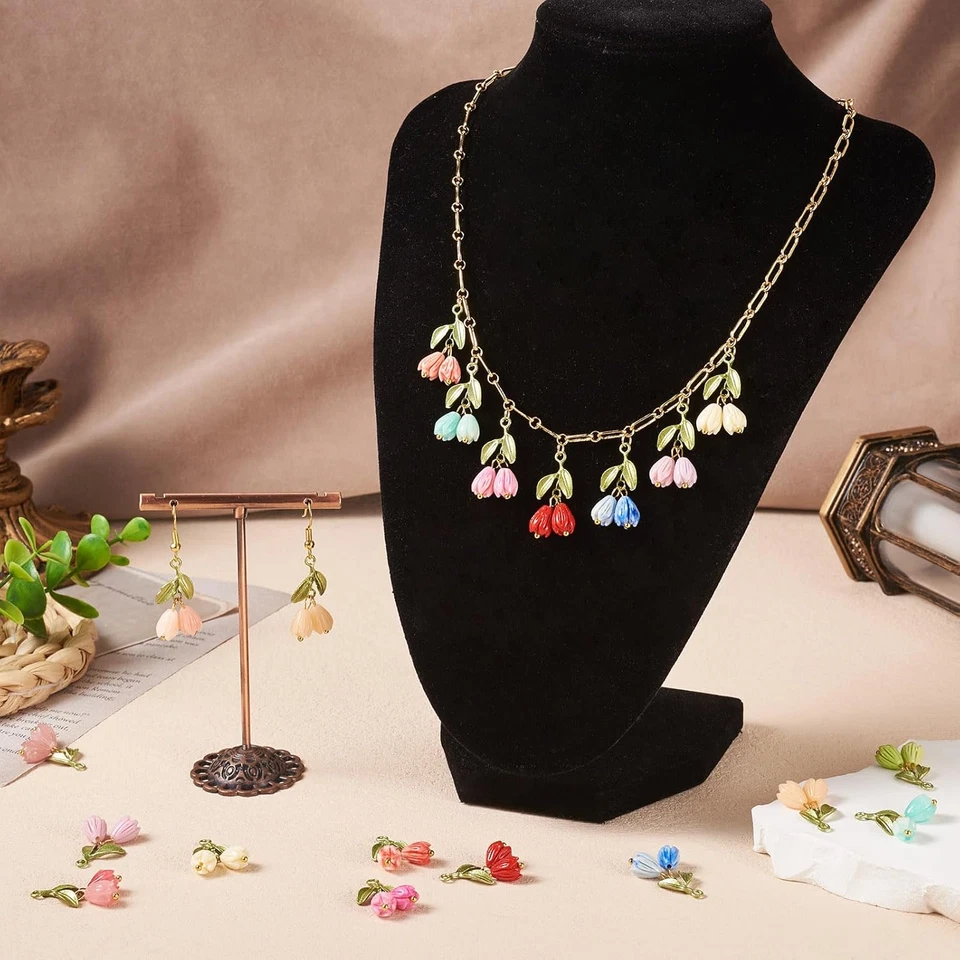 Pandahall Acrílico Flores Dijes Florales Hoja Dijes Transparente Lirio Floral Cuelga Foto 3 de 4