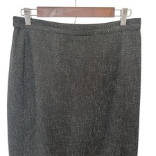 VTG Sag Harbor Knit Pencil Skirt Sz 12 Preppy Academic Black Career Minimalist