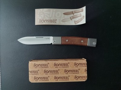 LionSteel Bestman 1 CVN Taschenmesser Canvas, Slipjoint, Drop-Point, M390
