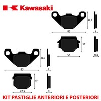 Satz BremsbelÄGe Vorne UND Hinten Kawasaki KSR 50 I/Ii 1990 1991