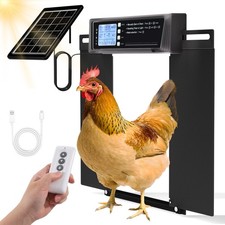 Solar Automatic Chicken Coop Door Waterproof Auto Hen Door Anti-Pinch LCD Screen