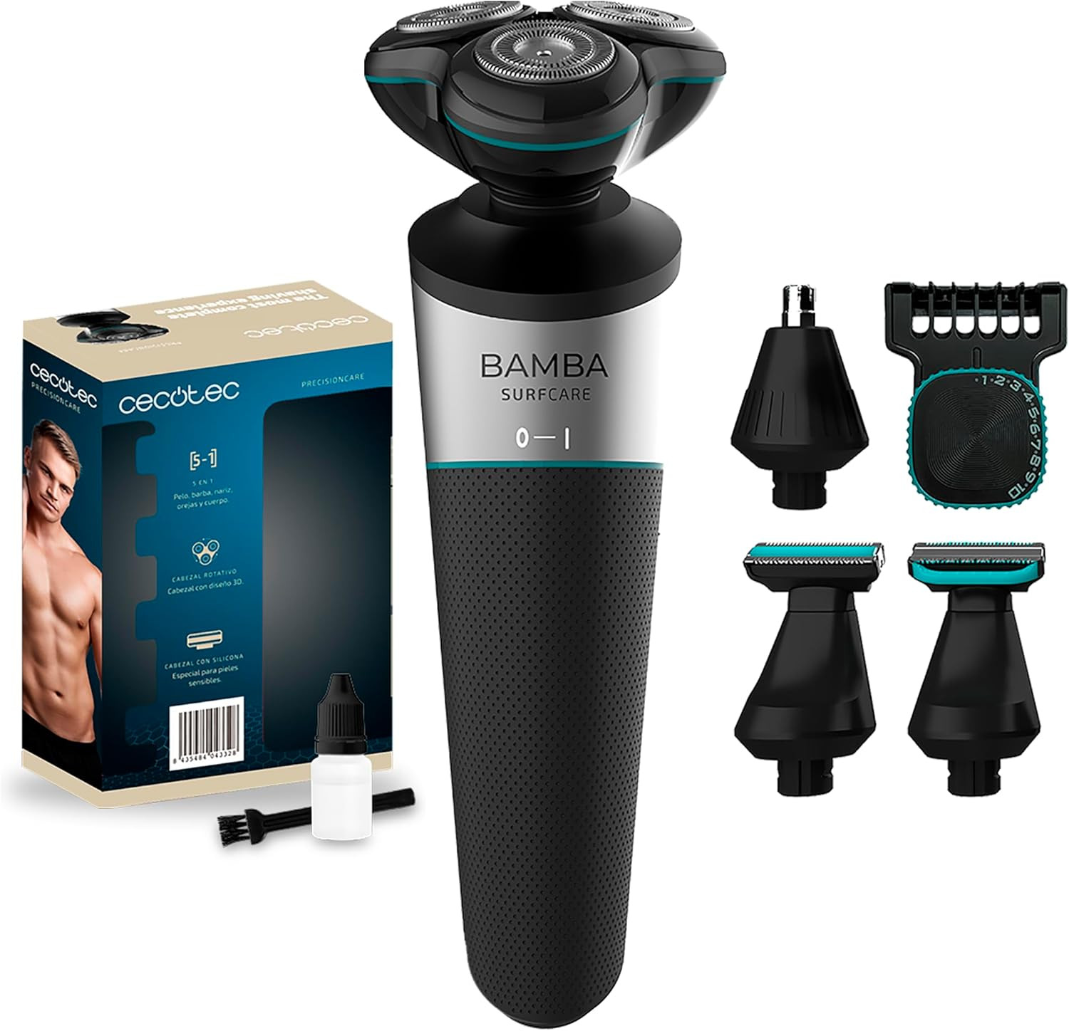Rasoio Elettrico Cecotec PrecisionCare 5 in 1 Multigrooming Litio