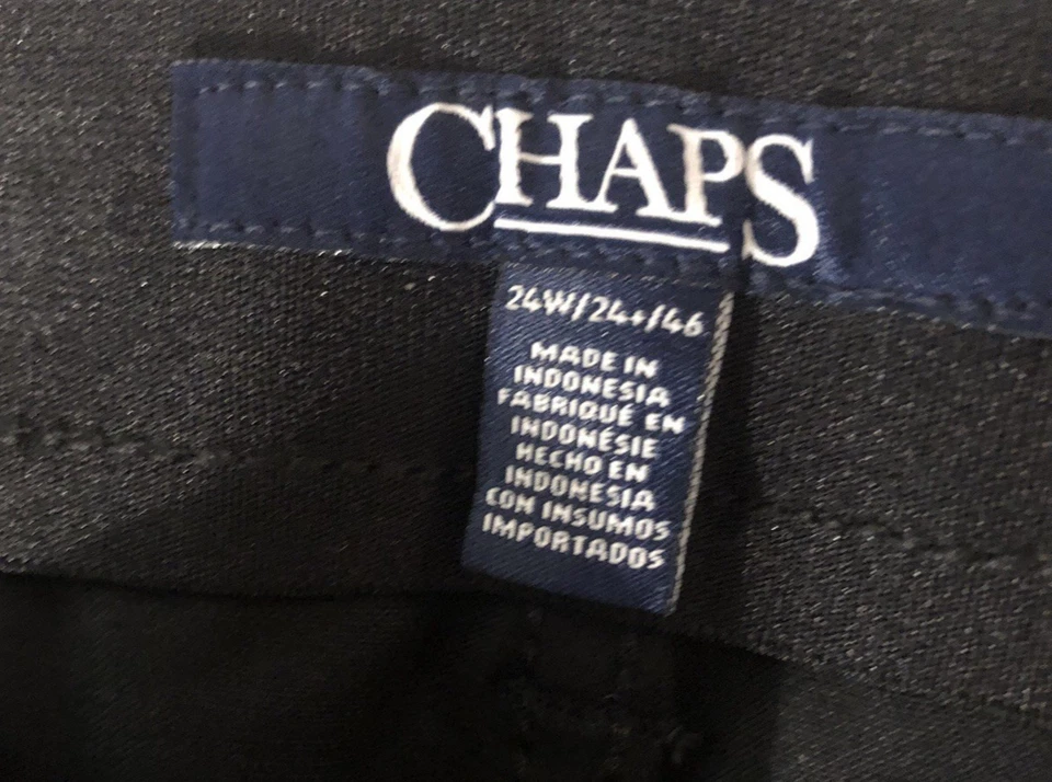 Pantalones Chaps para mujer 24W negros tiro medio ajuste adelgazante forma esculpida pierna recta NUEVO Foto 4 de 4