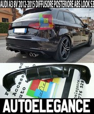 AUDI A3 8V SPORTBACK 2012 AL 2015 SOTTO PARAURTI DIFFUSORE RS3 4 SCARICHI ABS -