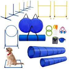Dog Agility Training Kit Obstacle Course Equipment Set Jump Tunnel Outdoor