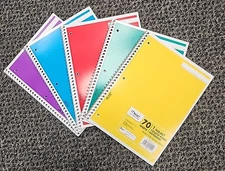 Mead 1-Subject College Ruled Notebook 7-1/2 in. x 10-1/2 in/Different colors